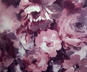 Ткань атлас-сатин, Флора лиловый