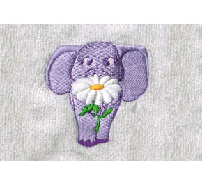 Вышивка "Слоненок фиолетовый"