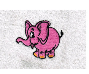 Вышивка "Розовый слоненок"
