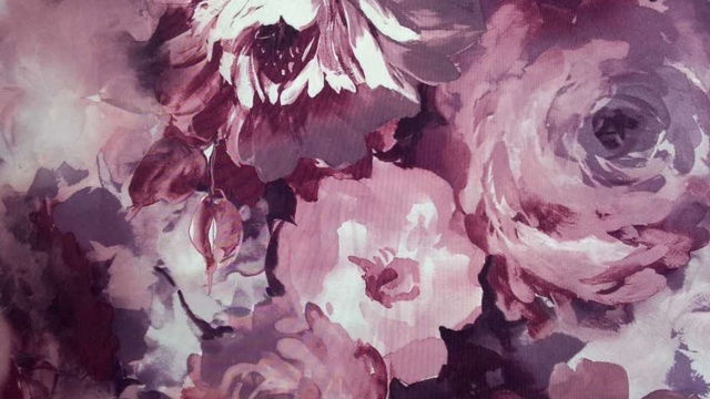 Ткань атлас-сатин, Флора лиловый